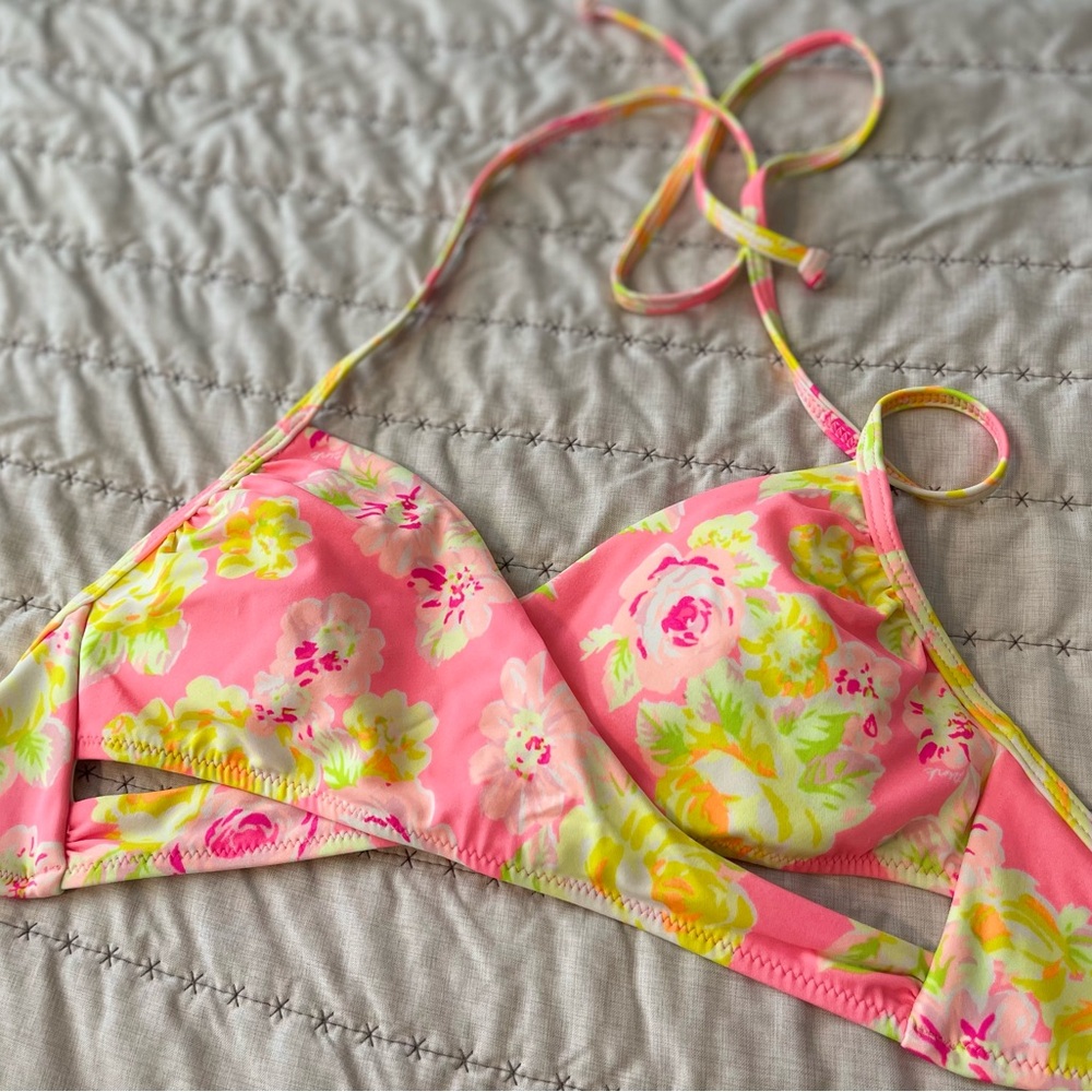 PINK Victoria's Secret Floral Bikini Top